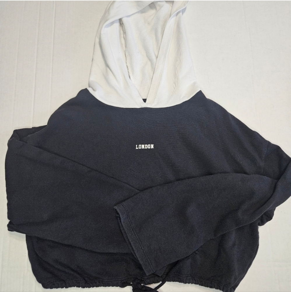 Zara London Cropped Hoodie